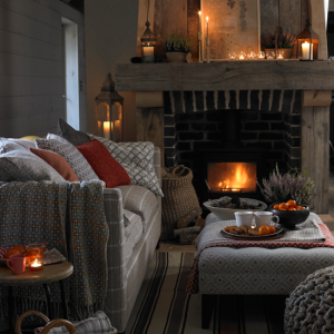 Warm Glow of A Fireplace